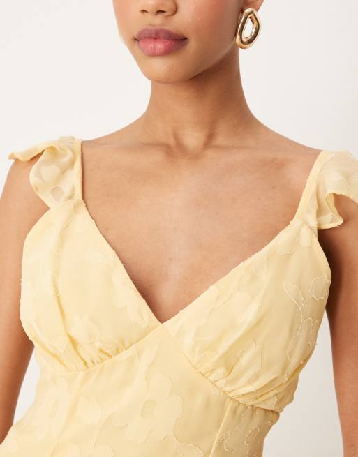 Anaya Floral strappy maxi dress in butter yellow