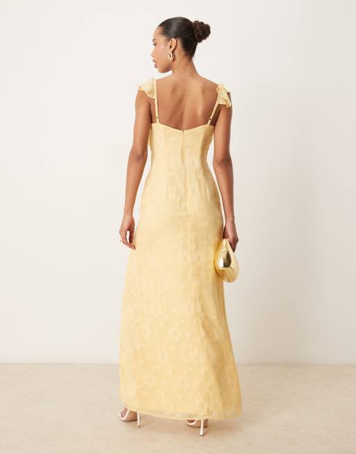 Anaya Floral strappy maxi dress in butter yellow