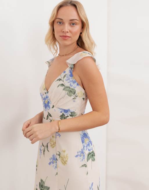 Anaya Floral strappy v neck maxi dress in multi, 2 of 4