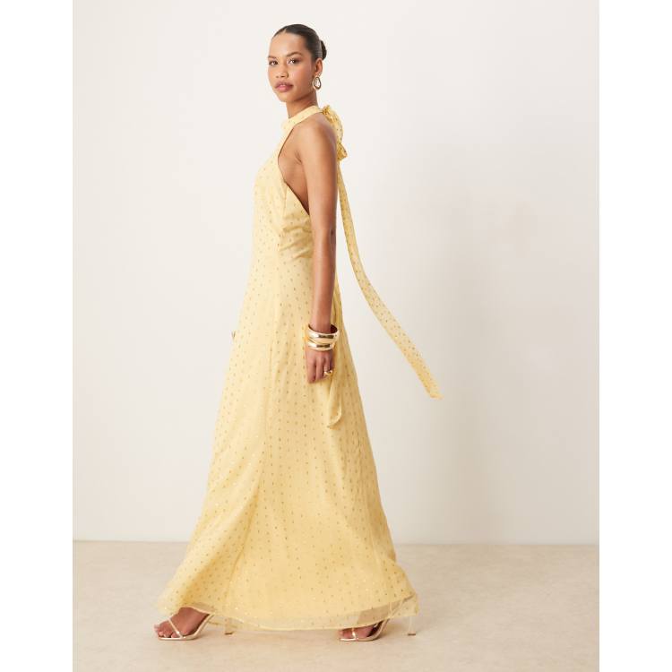 ann taylor yellow halter dress Taylor Ann Green's Yellow Halter Confessional Look
