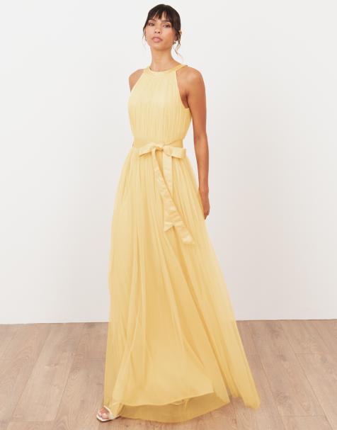 Anaya Halter neck maxi dress in butter yellow - view 1