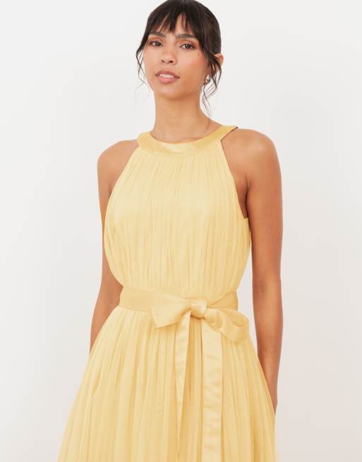 Anaya Halter neck maxi dress in butter yellow | ASOS