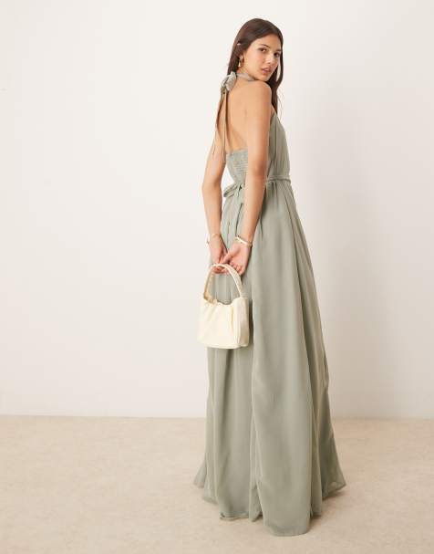Anaya Halter neck maxi dress in frosty green - view 1