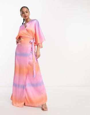 Anaya Kimono sleeve maxi wrap dress in ombre print