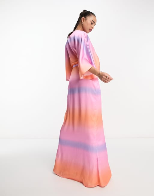 Anaya kimono sleeve 2025 wrap maxi dress