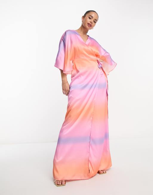 Anaya kimono sleeve on sale wrap maxi dress