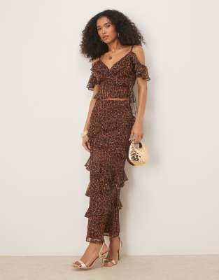 Maxi Skirt And Crop Top Set Anaya Lace Satin Powder Pink main image 1