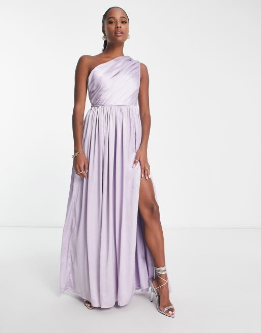 Lilac dress and store silver shoes