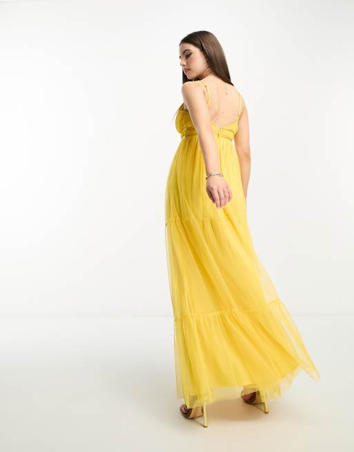 Yellow petite 2024 maxi dress