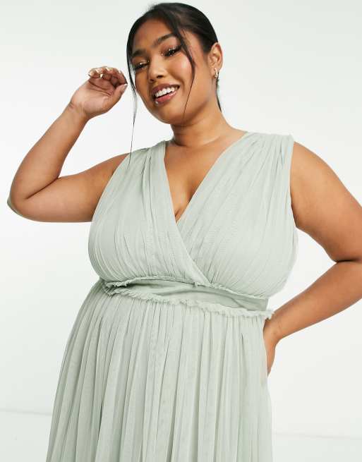 Sage green maxi dress uk sale