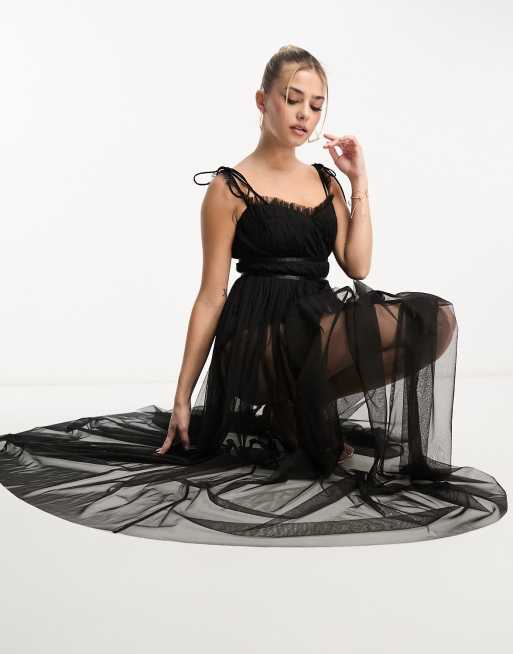 Robe longue best sale transparente en bas