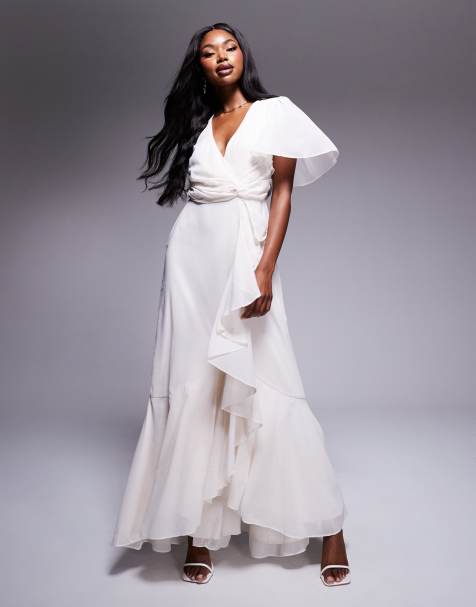 Off white wrap dress online