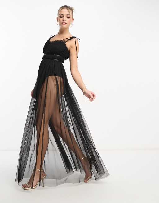 Black sheer 2025 dress with bodysuit