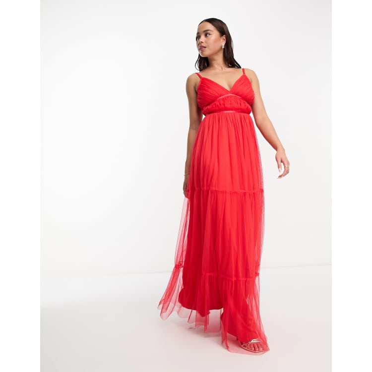 Staud mandy tulle maxi dress hotsell