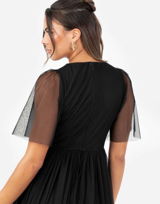 Anaya Twist detail maxi dress in black, 4 of 4