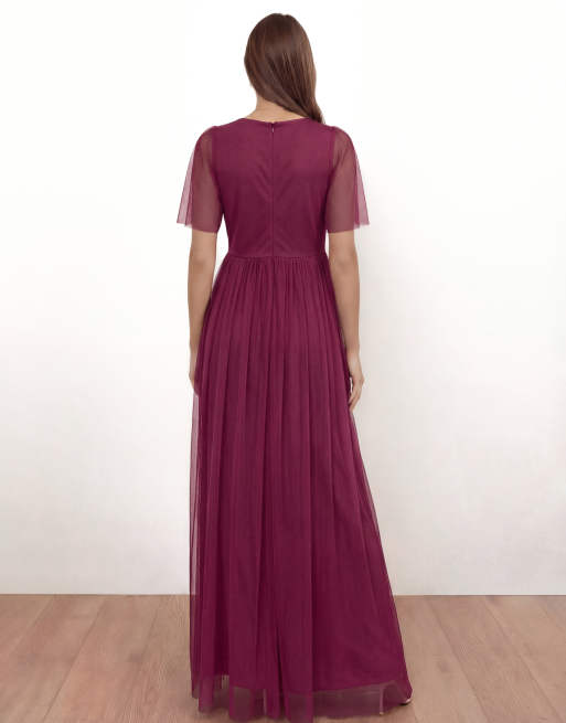 Anaya Twist detail maxi dress in cerise, 3 of 4