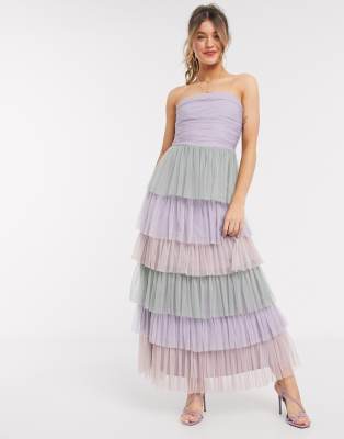 Meo Meli Silk Tiered Ruffle Dress - Lovebird Boutique