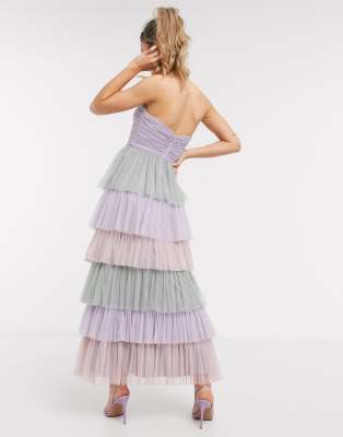 tiered prom dress