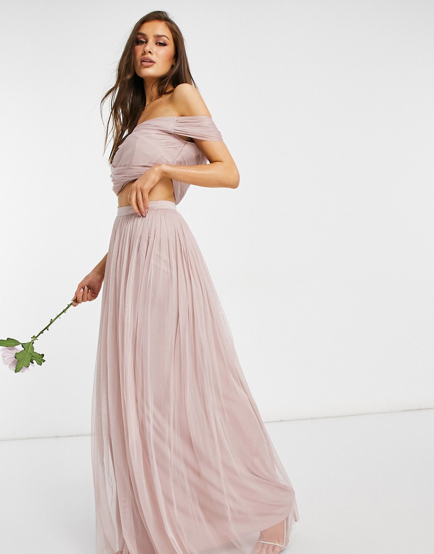 Anaya With Love Bridesmaid tulle maxi matching skirt in pink