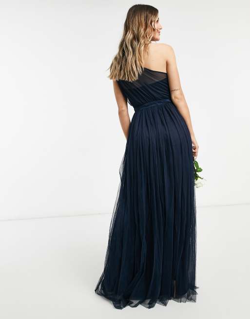 Asos design premium tulle clearance one shoulder maxi dress