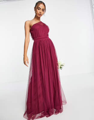 Plum One Shoulder Dress