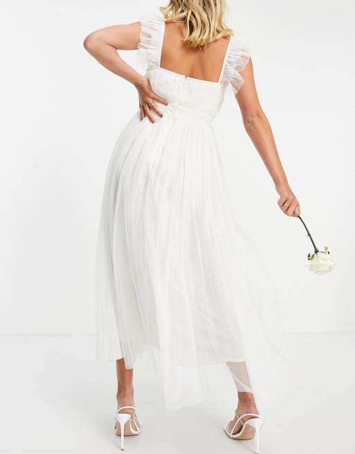 Anaya With Love Maternity tulle midaxi dress in white, 2 of 4