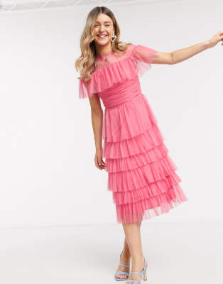 pink frilly dress