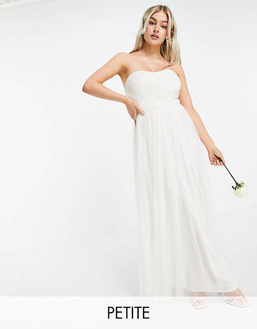 Anaya With Love Petite tulle bandeau maxi dress in white