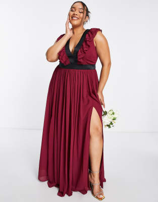 plus size apple red bridesmaid dresses