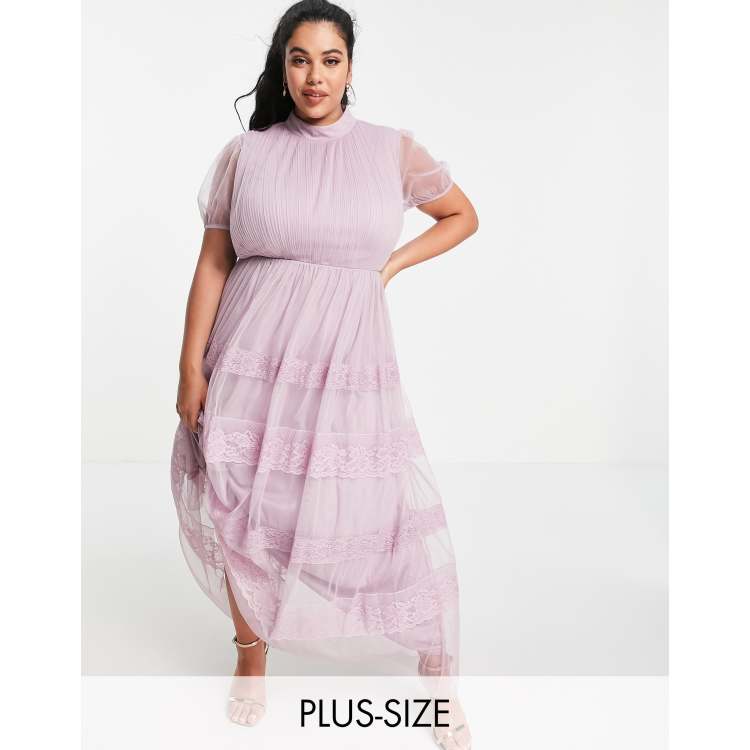 Plus size lilac outlet tulle skirt