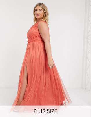 plus size ruched maxi dress
