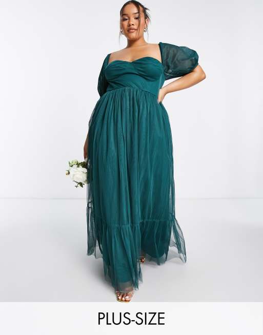 Green evening dresses plus clearance size