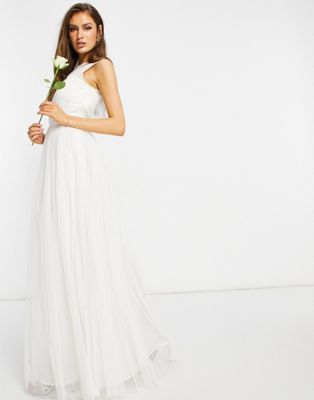 Anaya With Love tulle one shoulder maxi dress in white - ASOS Price Checker