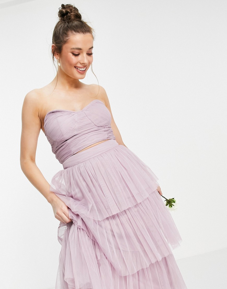 Anaya With Love strapless corset top in lilac co-ord-Purple