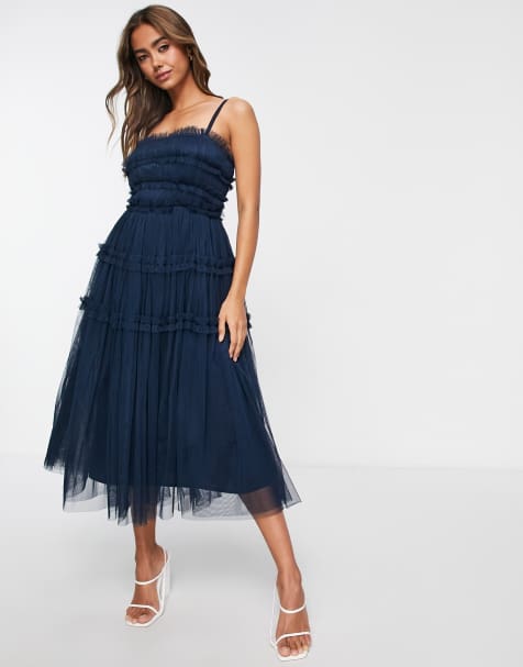 Asos navy clearance dress wedding