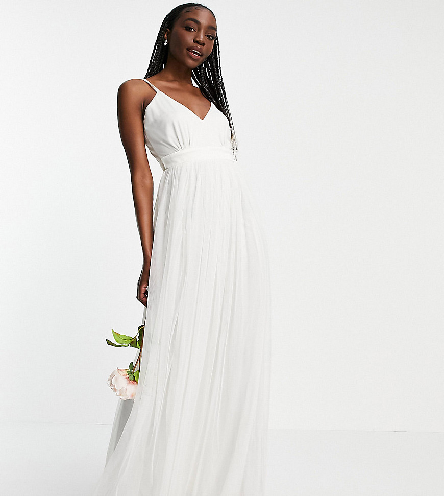 Anaya With Love Tall tulle v neck maxi dress in white