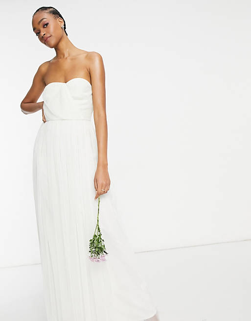 Anaya With Love tulle bandeau maxi dress in white