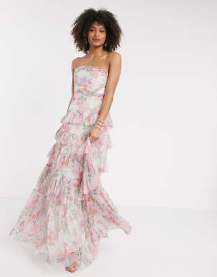 floral tulle maxi skirt