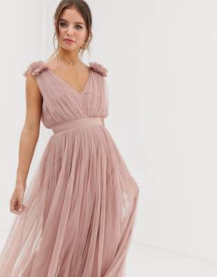 satin v neck maxi dress