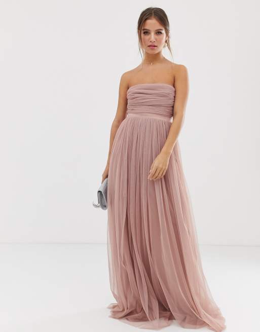 Vestito lungo color cipria on sale