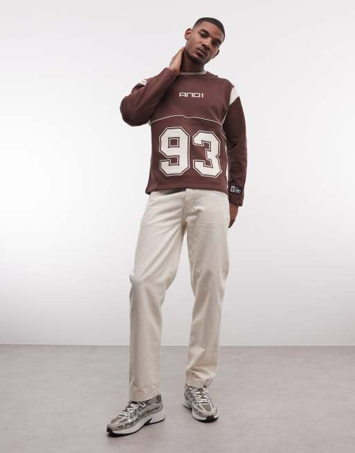 AND1 – Chokladbrun sweatshirt med 93-panellogga, 2 av 5