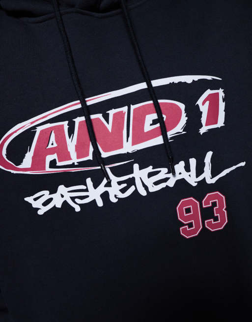 AND1 – Czarna bluza z kapturem z grafiką z logo w stylu graffiti, 5 z 5