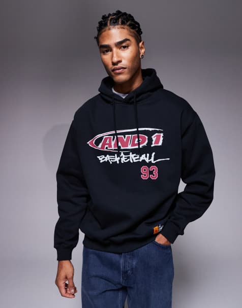 AND1 - Hoodie met graffiti-logoprint in zwart - view 1
