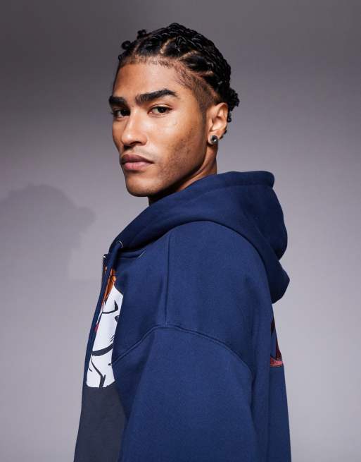 And1 – Kapuzenjacke in Marineblau mit durchgehendem Reißverschluss, 4 von 5