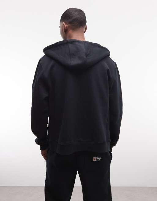 AND1 – Kapuzenjacke in Schwarz mit Logo und Reißverschluss, Kombiteil, 4 von 5