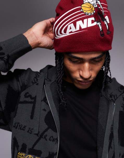 AND1 logo beanie in red - view 2