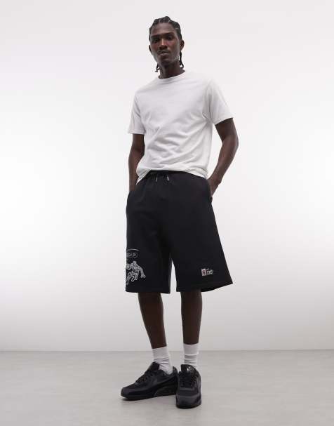 AND1 – On Court – Basketball-Jorts aus Jersey in Schwarz mit Logo - view 1