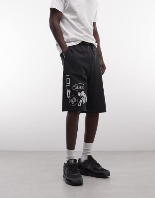AND1 - On Court Basketball - Jorts neri in jersey con logo, 2 di 5