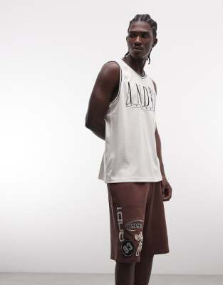 On Court - Jersey-Jorts in Schokobraun mit Basketball-Logo-Brown Brown L