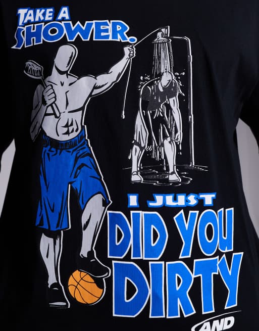 AND1 - Oversized T-shirt met grafische sportprint in zwart, 2 van 4